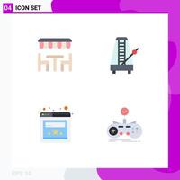 4 Thematic Vector Flat Icons and Editable Symbols of resturant browser spring metronome website Editable Vector Design Elements