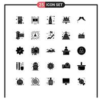 paquete de iconos vectoriales de 25 líneas y símbolos para hipster reina bomba rey corona elementos de diseño vectorial editables vector