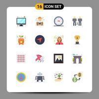 Group of 16 Modern Flat Colors Set for shared mind and knowledge night Editable Pack of Creative Vector Design Elements