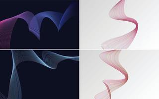 Collection of geometric minimal lines pattern set vector