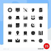 conjunto de 25 iconos de interfaz de usuario modernos signos de símbolos para elementos de diseño vectorial editables de medicina humana de drogas inteligentes de color vector