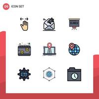 conjunto de 9 iconos de ui modernos símbolos signos para programar dinero marketing tablero de calendario elementos de diseño vectorial editables vector