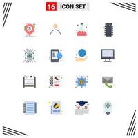 Universal Icon Symbols Group of 16 Modern Flat Colors of bonfire camping user matches acid Editable Pack of Creative Vector Design Elements