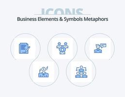 Business Elements And Symbols Metaphors Blue Icon Pack 5 Icon Design. conversation. popup. paper. message. communication vector