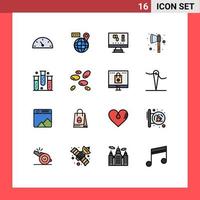 16 Creative Icons Modern Signs and Symbols of form disease computer blood hatchet Editable Creative Vector Design Elements