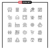 25 Creative Icons Modern Signs and Symbols of business research tag magnifier global Editable Vector Design Elements