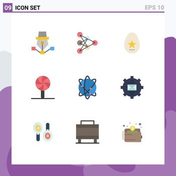 User Interface Pack of 9 Basic Flat Colors of computing holiday data festival spring Editable Vector Design Elements