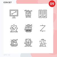 9 Thematic Vector Outlines and Editable Symbols of broadcasting new lockers room eid cresent Editable Vector Design Elements