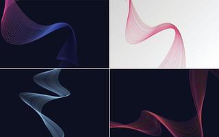 Collection of geometric minimal lines pattern set vector