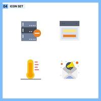 4 Universal Flat Icon Signs Symbols of backup website database layout ecology Editable Vector Design Elements