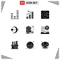 Stock Vector Icon Pack of 9 Line Signs and Symbols for shoot arrow devices archery technology Editable Vector Design Elements