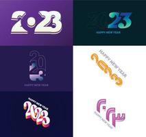 Big Set of 2023 Happy New Year logo text design 2023 number design template vector