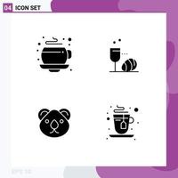 User Interface Pack of 4 Basic Solid Glyphs of coffee citysets glass drink sydney Editable Vector Design Elements