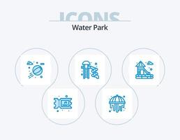 Water Park Blue Icon Pack 5 Icon Design. . park. park. water. park vector