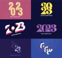 Big Set of 2023 Happy New Year logo text design 2023 number design template vector