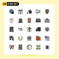 Set of 25 Modern UI Icons Symbols Signs for big sale person bike job abilities Editable Vector Design Elements