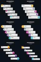 Vector 6 Infographics Pack Presentation slide template 5 Steps cycle diagrams and timelines