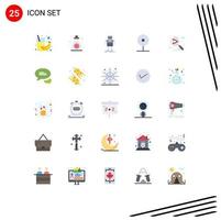 conjunto de 25 iconos de interfaz de usuario modernos signos de símbolos para jugar cctv cámara para niños pequeños bot elementos de diseño vectorial editables vector