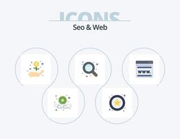 seo y web flat icon pack 5 diseño de iconos. . . dinero. página web. posicionamiento web vector