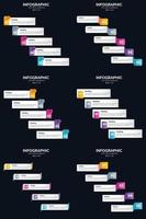 Vector 6 Infographics Pack Presentation slide template 5 Steps cycle diagrams and timelines