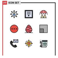 9 Creative Icons Modern Signs and Symbols of security protection ribbon password modern Editable Vector Design Elements