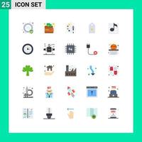 Set of 25 Modern UI Icons Symbols Signs for audio nodes paint tag rank Editable Vector Design Elements