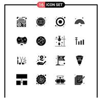 User Interface Pack of 16 Basic Solid Glyphs of hospital care hardware rainbow forecast Editable Vector Design Elements