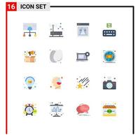 Pictogram Set of 16 Simple Flat Colors of marketing mail network chat web Editable Pack of Creative Vector Design Elements