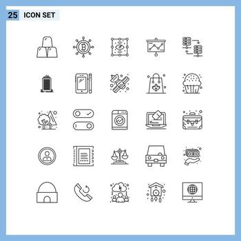 25 Thematic Vector Lines and Editable Symbols of share server hosting eye server graph Editable Vector Design Elements