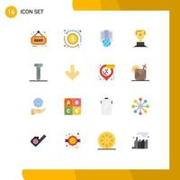 Flat Color Pack of 16 Universal Symbols of spike marketing hosting business award Editable Pack of Creative Vector Design Elements