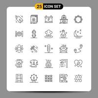 Modern Set of 25 Lines Pictograph of ceo legend program boss car Editable Vector Design Elements