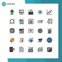 25 User Interface Filled line Flat Color Pack of modern Signs and Symbols of make capital secure revenue logistic Editable Vector Design Elements