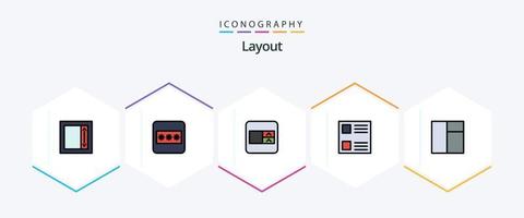 Layout 25 FilledLine icon pack including . wireframe. . grid vector