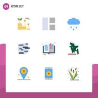 9 Creative Icons Modern Signs and Symbols of back to school smoke cloud pollution environment Editable Vector Design Elements