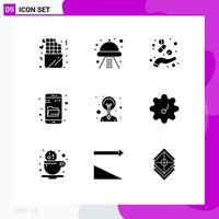 Pictogram Set of 9 Simple Solid Glyphs of creativity research capsule explore medicine Editable Vector Design Elements