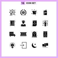 Mobile Interface Solid Glyph Set of 16 Pictograms of furniture advertisement world brochure menu Editable Vector Design Elements