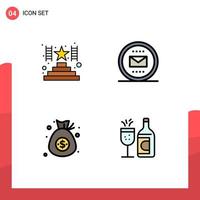 Stock Vector Icon Pack of 4 Line Signs and Symbols for climb currency basic letter money Editable Vector Design Elements