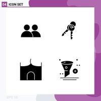 Universal Icon Symbols Group of 4 Modern Solid Glyphs of add castle building twitter security fortress Editable Vector Design Elements