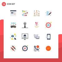 16 Flat Color concept for Websites Mobile and Apps modem paper ribbon list ornamental Editable Pack of Creative Vector Design Elements