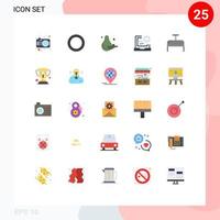 Modern Set of 25 Flat Colors Pictograph of luggage programming food development coding Editable Vector Design Elements