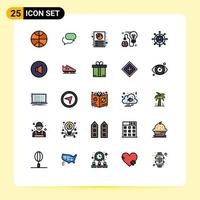 25 iconos creativos signos y símbolos modernos de tecnología documento de negocios idea lluvia de ideas elementos de diseño vectorial editables vector