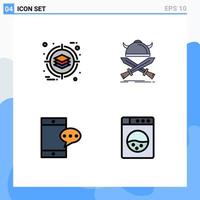 4 Creative Icons Modern Signs and Symbols of business mobile product viking cell Editable Vector Design Elements