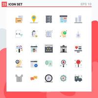 Group of 25 Modern Flat Colors Set for page development data design web Editable Vector Design Elements