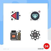 4 Creative Icons Modern Signs and Symbols of arrow savings carnival currency react Editable Vector Design Elements