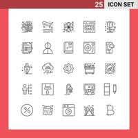 Pictogram Set of 25 Simple Lines of online exchange tube ecommerce spa Editable Vector Design Elements