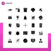 Set of 25 Modern UI Icons Symbols Signs for arrow complete zippo cloud home Editable Vector Design Elements