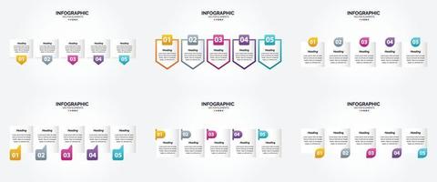 ilustración vectorial infografía conjunto de diseño plano para folleto publicitario y revista vector