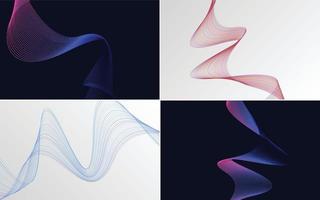 Collection of geometric minimal lines pattern set vector