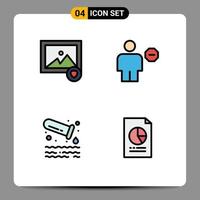 Set of 4 Modern UI Icons Symbols Signs for favorite pollution avatar human tube Editable Vector Design Elements
