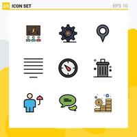 9 Creative Icons Modern Signs and Symbols of text align investment pin location Editable Vector Design Elements
